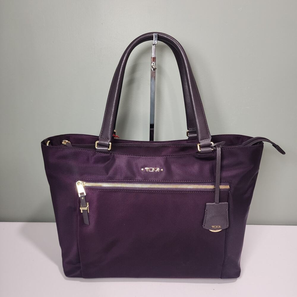 NWT Tumi Voyageur CATARINA MEDIUM Tote Laptop Carryall Bag BLACKBERRY PURPLE